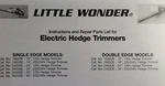 Mantis Little Wonder Electric Hedge Trimmer 1600SE 2402DE Owner & Parts Manual. Fixed Price $48.99.