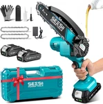 Mini Chainsaw 6 Inch,cordless W/ 2X2000MAH Batteries,oiler System & Rep. Fixed Price $71.62.