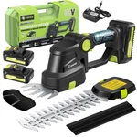 Saker Cordless Hedge TRIMMER-20V Default, Green TRIMMER+2 Batteries. Fixed Price $150.99.