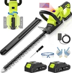 Voerjia YL-LLJ-A01 21V Cordless Hedge Trimmer W/ Glasses, Gloves, Charger. Fixed Price $60.00.