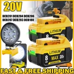 Cordless Led Work Light For Dewalt 20V Max 8.0AH Lithium Battery DCB206-2 DCB204. Fixed Price $94.99.