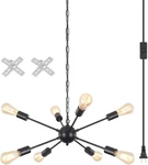 Black Plug-in Chandelier 8-LIGHT Pendant For Kitchen, Dining, Bedroom Lighting. Fixed Price $80.99.