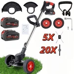 Cordless Electric Grass String Trimmer Lawn Edger Weed Wacker Cutter + 2 Battery. Fixed Price $40.00.