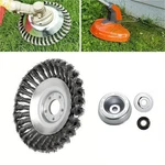 8" Steel Wire Wheel Brush Grass Cutter Weed Eater Trimmer Head Garden Cleaning. Fixed Price $11.99.