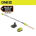 One+ 18V In. Cordless Battery Pole Hedge Trimmer With 2.0 Ah And Char. Fixed Price $166.88.