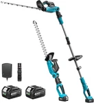 Seesii Pole & Cordless Hedge Trimmer 2-IN-1 With 2X4000MAH Batteries. Fixed Price $307.99.