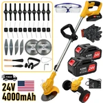 Electric Cordless Grass String Trimmer Lawn Edger Weed Wacker Cutter 2 Batteries. Fixed Price $14.99.