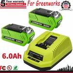 For Greenworks 40V 6.0AH G-max Li-ion Battery 29472 29462 29252 20202 Charger. Fixed Price $96.00.
