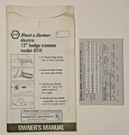 Black & Decker 13 Inch Hedge Trimmer, Electric, Model 8114 Owner S Manual. Fixed Price $9.99.