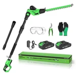 Soyus 18 Inch Cordless Hedge Trimmer, Extension Pole, 2X2.0AH. Fixed Price $209.99.