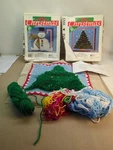National Yarn Crafts Latch Hook Kits Snowman New Christmas Tree Started. Fixed Price $13.95.