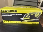 Ework EK-02ALJ-G Cordless Hedge Trimmer & Grass Shear. Fixed Price $48.99.