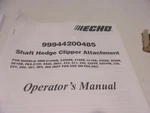 Oem Echo 99944200485 Shaft Hedge Clipper Attachment Operators Owners Manual. Fixed Price $14.99.