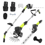 3-IN-1 Cordless Hedge Trimmer: 13FT Reach & Adjustable Pole Black+grenn. Fixed Price $106.83.