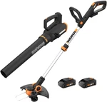 Worx 20V Cordless Trimmer & Leaf Blower Combo Kit W/ Batteries Charger Set Pro. Fixed Price $119.10.