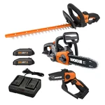 Worx 22" Hedge Trimmer, 5" Pruning Saw, 10" Cordless Chainsaw Combo Kit. Fixed Price $297.99.