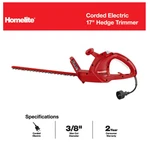 New Homelite 17 In. 2.7-AMP Corded Electric Hedge Trimmer UT4411OE Free Us Ship. Fixed Price $48.25.