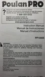 Poulan Pro PP1000E Handheld Line Trimmer Wacker Edger Attachment Owners Manual. Fixed Price $45.04.