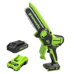 Greenworks 24V 6 Inch Brushless Mini Chainsaw Cordless Pruning With Battery. Fixed Price $114.90.