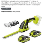 Ework 21V Cordless Hedge Trimmer & Grass Shear, Batteries, Charger. Fixed Price $45.00.