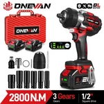 Onevan Electric Impact Wrench Cordless 2800NM 1/2'' High Power Driver +2 Battery. Fixed Price $122.99.