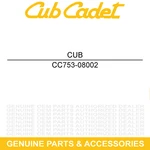 Cub Cadet 753-08002 Locking Lever Pin AH721. Fixed Price $9.95.