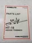 Homelite Illustrated Parts Catalog List Book Manual Hedge Trimmer HT-18 18339. Fixed Price $14.17.
