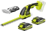 Ework 21V Cordless Hedge Trimmer & Grass Shears 2-IN-1 2*2.0AH Battery, Green. Fixed Price $71.23.